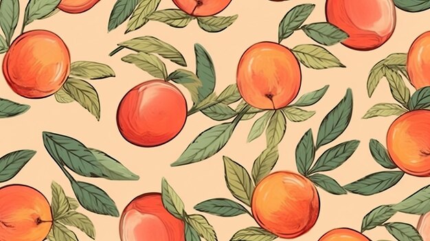 Hand drawn peach patterned background