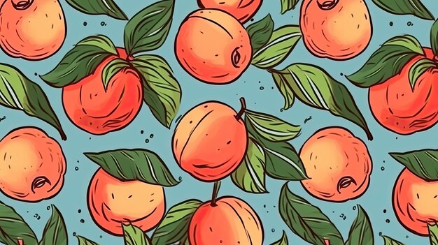 Hand drawn peach patterned background