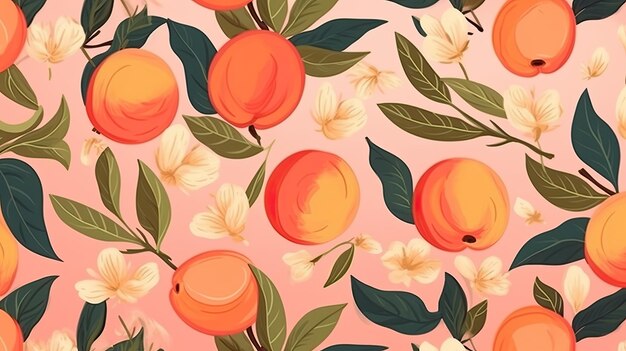 Hand drawn peach patterned background