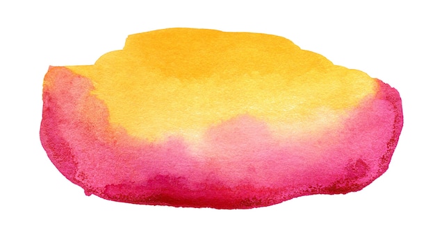 Hand drawn pink and yellow watercolor spot Abstract watercolor background