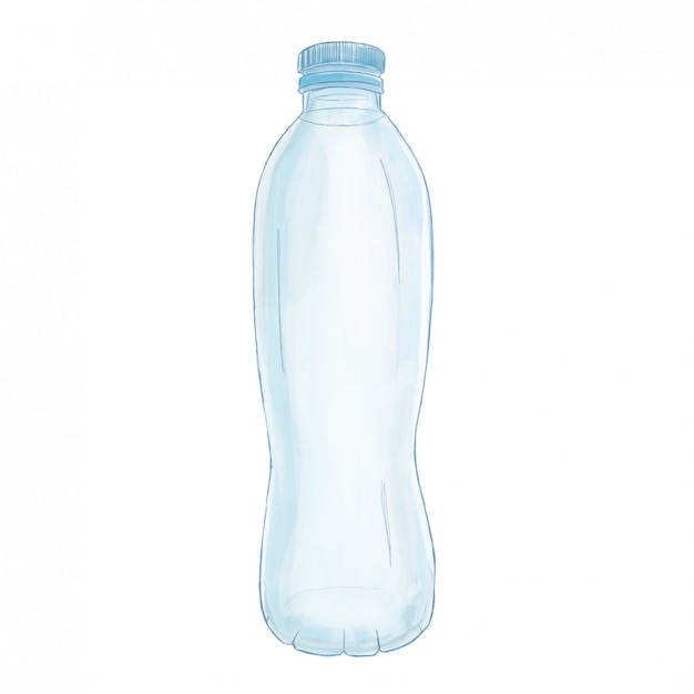 Hand drawn plastic bottle