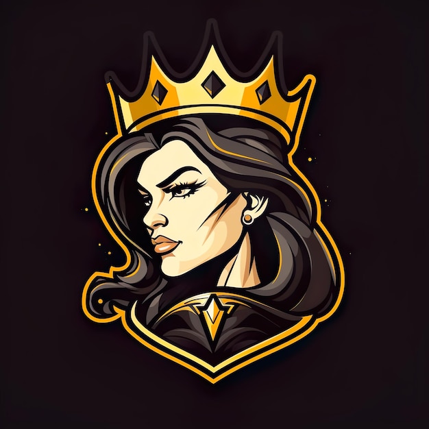 Фото Вручную нарисованный логотип талисмана королевы