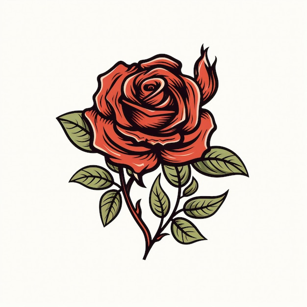 Photo hand drawn rose logo