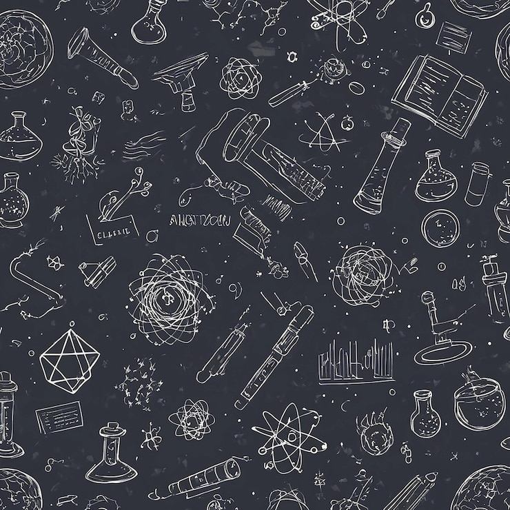 Photo hand drawn science education background