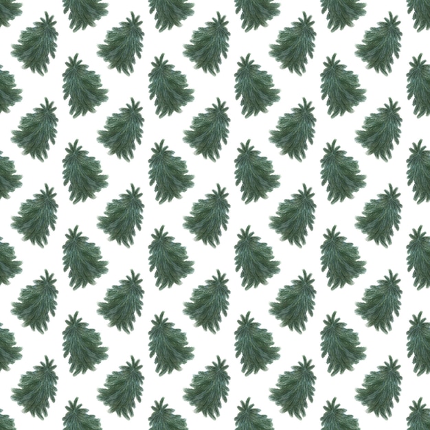 Hand drawn seamless pattern with christmas tree