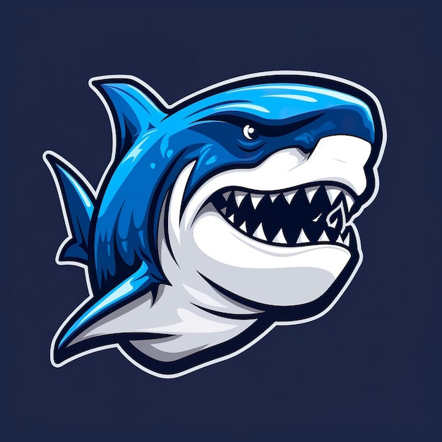 Photo hand drawn shark mascot logo