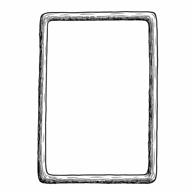 hand drawn sketch frame vector simple doodle rectangle pencil frame border shape