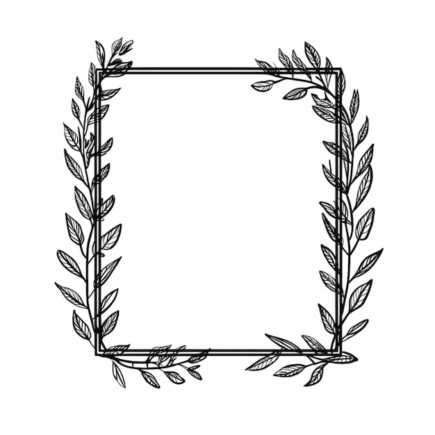 Hand drawn sketch frame vector Simple doodle rectangle pencil frame border shape