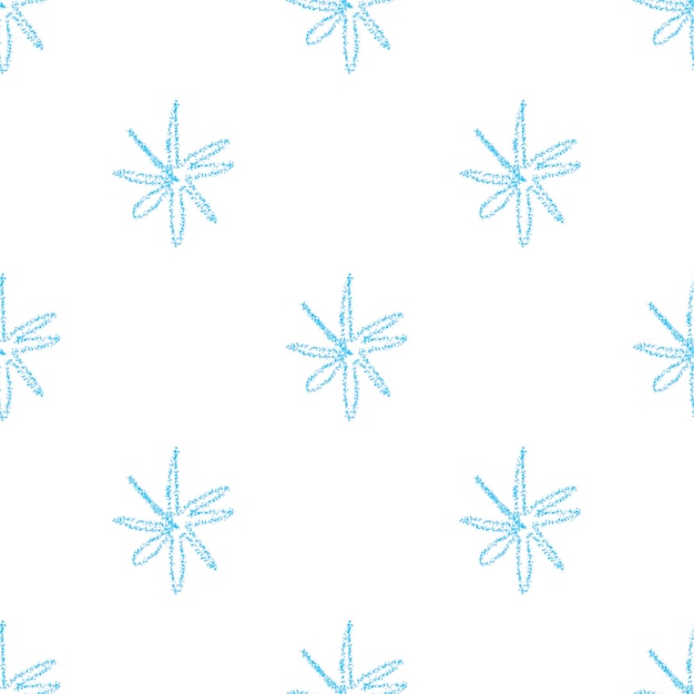 Hand drawn snowflakes christmas seamless pattern subtle flying snow flakes on chalk snowflakes backg...