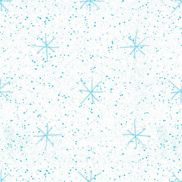 Hand Drawn Snowflakes Christmas Seamless Pattern Subtle Flying Snow Flakes on chalk snowflakes Background Alluring chalk handdrawn snow overlay Precious holiday season decoration