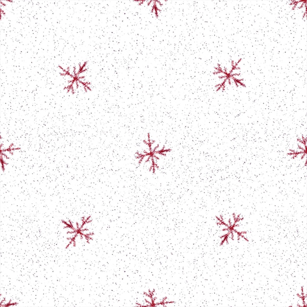 Hand Drawn Snowflakes Christmas Seamless Pattern. Subtle Flying Snow Flakes on chalk snowflakes Background. Astonishing chalk handdrawn snow overlay. Bewitching holiday season decoration.