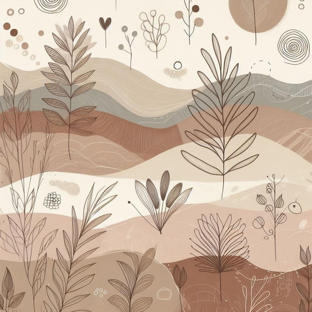 Hand drawn soft earth tones background