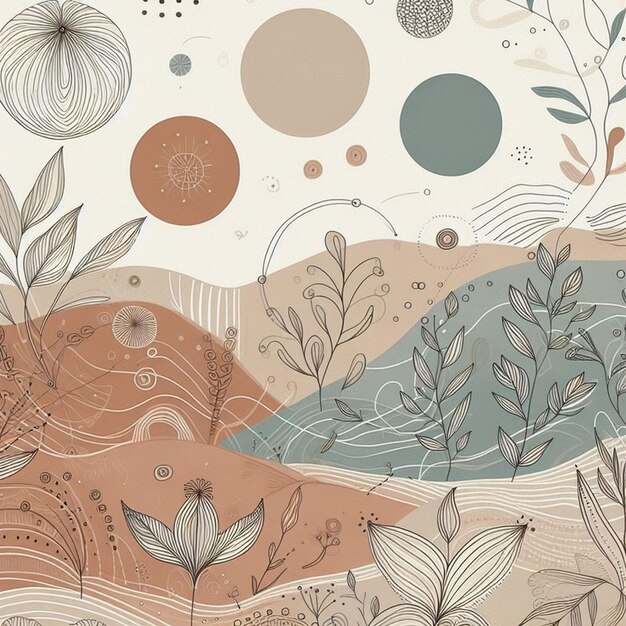 Hand drawn soft earth tones background