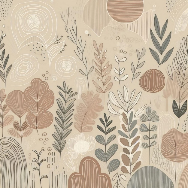 Hand drawn soft earth tones background