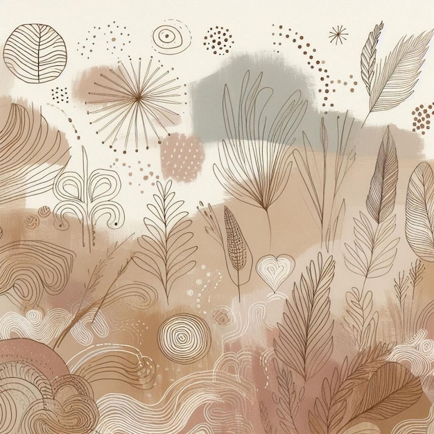 Hand drawn soft earth tones background