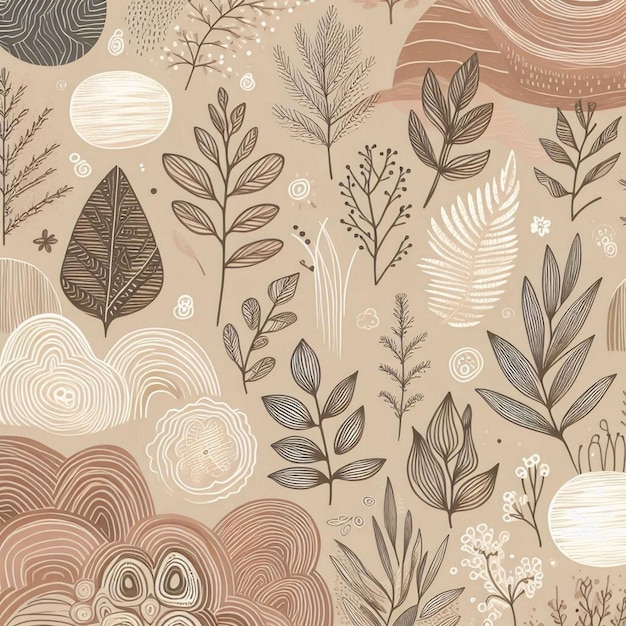 Photo hand drawn soft earth tones background