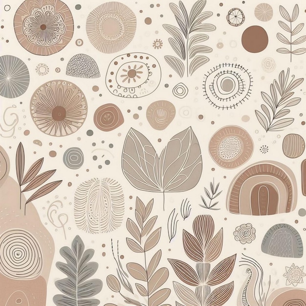 Hand drawn soft earth tones background