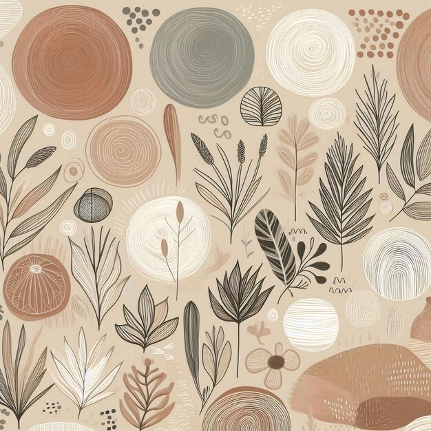 Hand drawn soft earth tones background