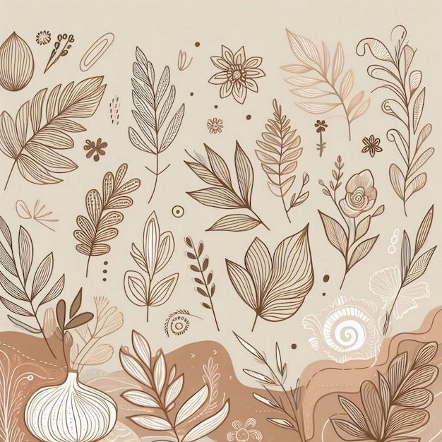 Hand drawn soft earth tones background