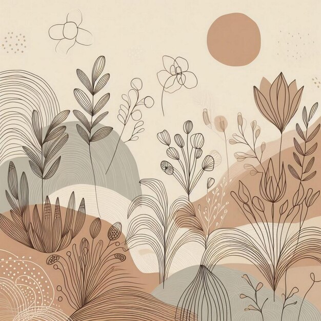 Hand drawn soft earth tones background