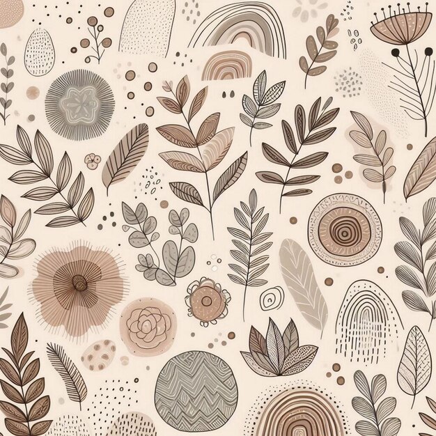 Photo hand drawn soft earth tones background