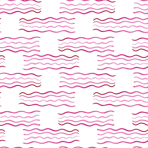 Hand-drawn striped pattern, watercolor, girlish stripes seamless background, children's brush stroke