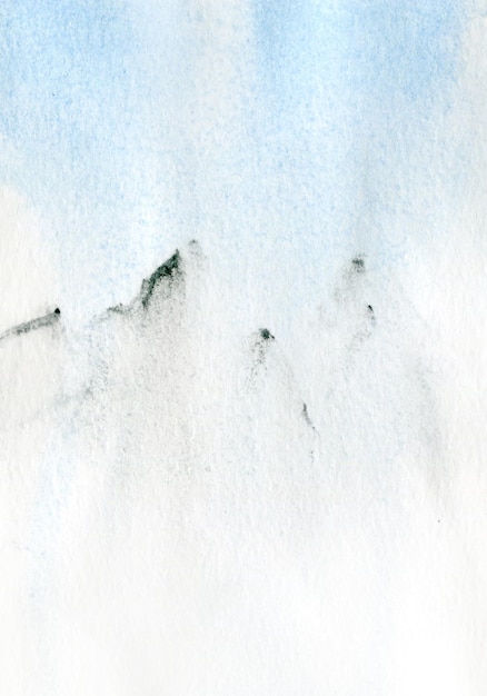 Hand drawn watercolor background in blue and grey colors