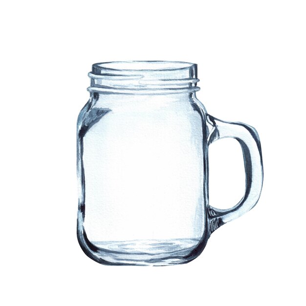 Ручной рисунок акварелью Стеклянная кружка для горячих и холодных напитков и напитков