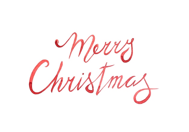 Photo hand drawn watercolor lettering for christmas theme