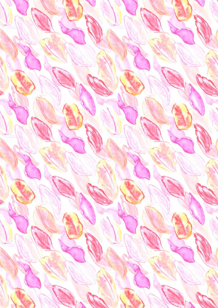 Hand drawn watercolor tulips petals poster Illustration of spring flowers isolated on white background Can be used for postcard invitation book cover and other printed products