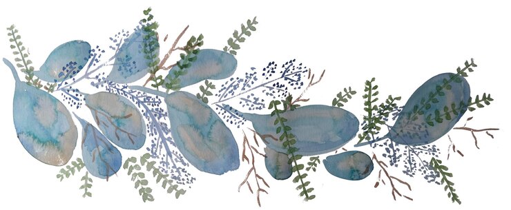 Photo 手描きの水彩画の植物学的なパターン