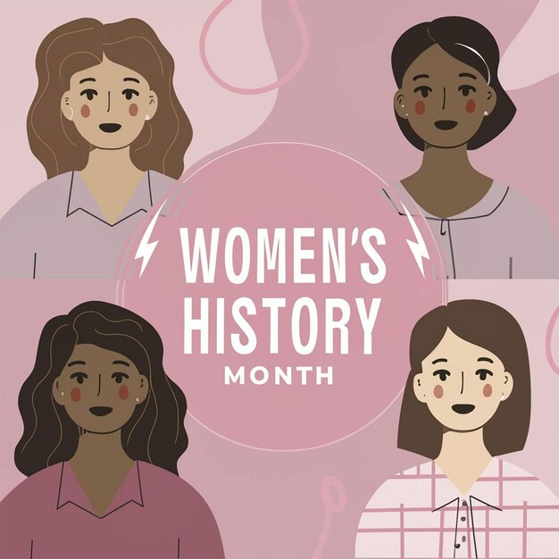 hand drawn womens history month background