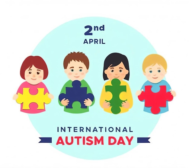 Hand drawn world autism awareness day 2nd April