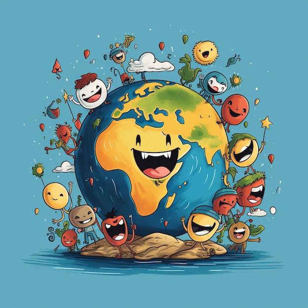 Hand drawn world smile day illustration