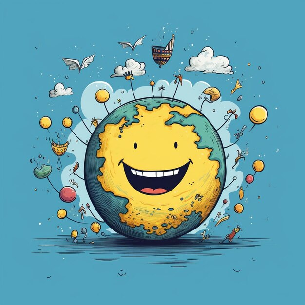 Foto illustrazione della giornata mondiale del sorriso disegnata a mano