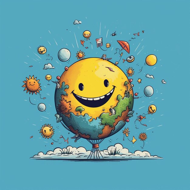 Hand drawn world smile day illustration