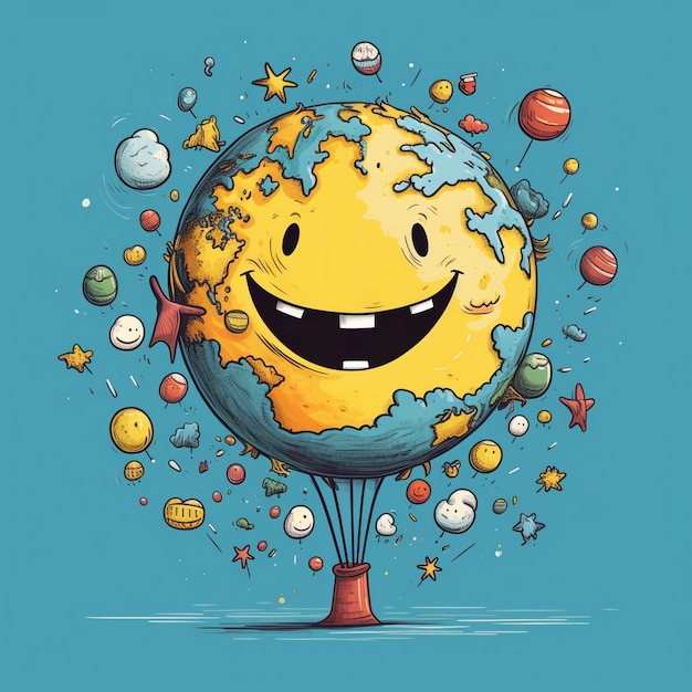 Hand drawn world smile day illustration