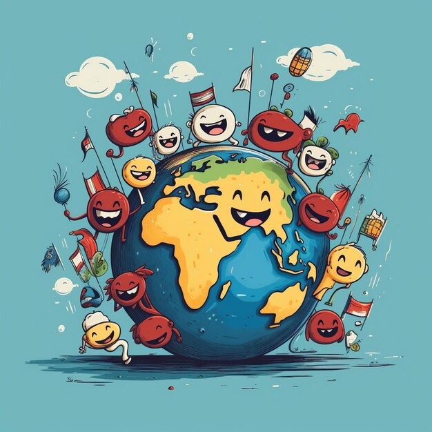 Hand drawn world smile day illustration