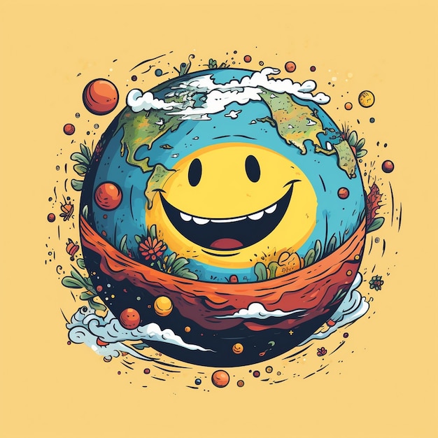 Hand drawn world smile day illustration