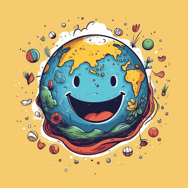 Hand drawn world smile day illustration