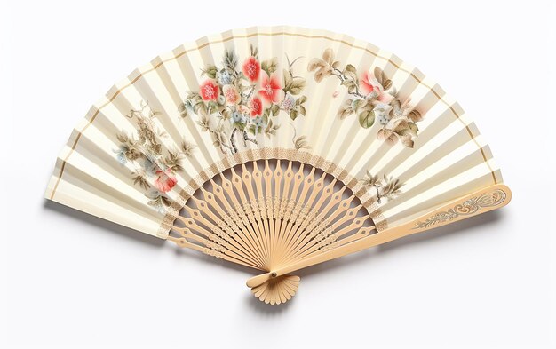 Hand Fan on White Background