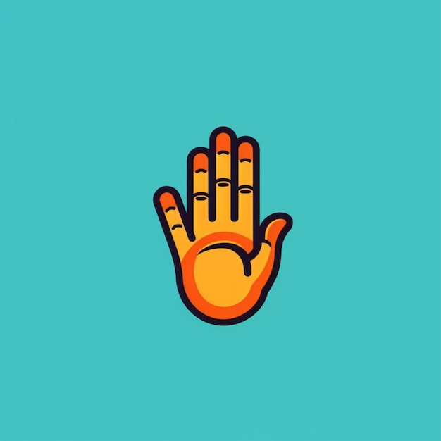 Photo hand finger logo vector simple flat color