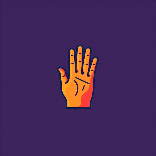 Фото Рука палец логотип вектор простой плоский цвет
