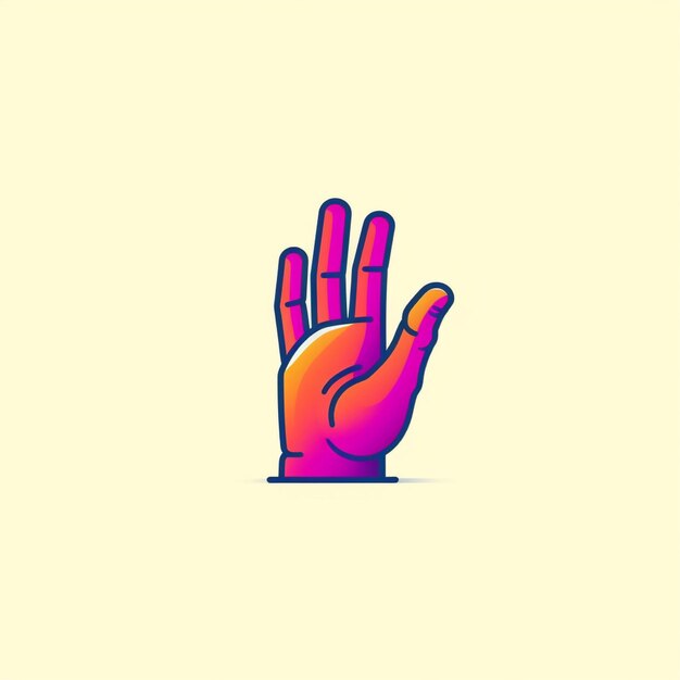 hand finger logo vector simple flat color