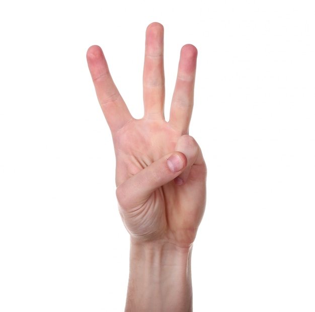 Hand gesture isolated on white background