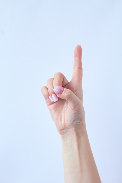 Photo hand gesture isolated on white isolated background