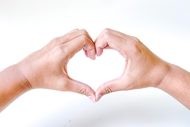 Photo hand gestures on a white background