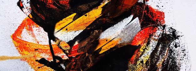 Hand getekend kleurrijk schilderij abstracte kunst panorama achtergrond kleuren textuur ontwerp illustratie