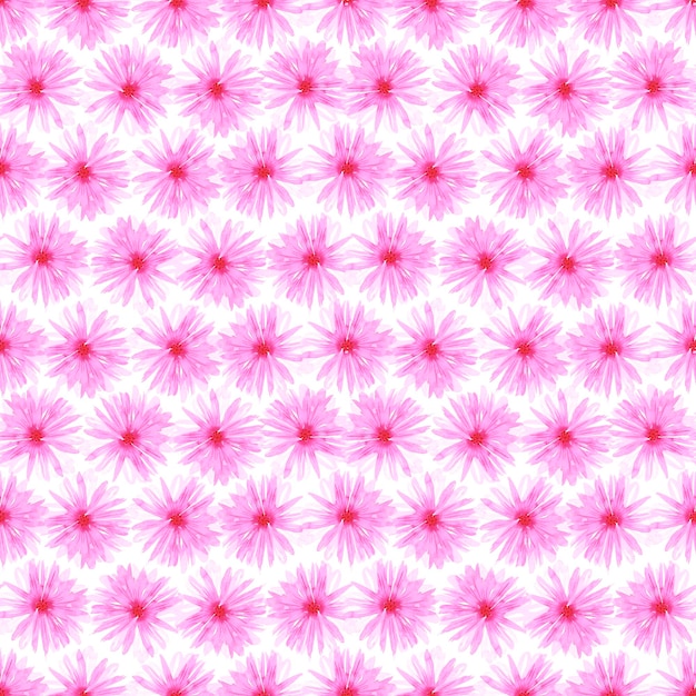 Hand getekende aquarel roze abstracte daisy naadloze patroon op witte achtergrond Giftwrapping textiel stof behang