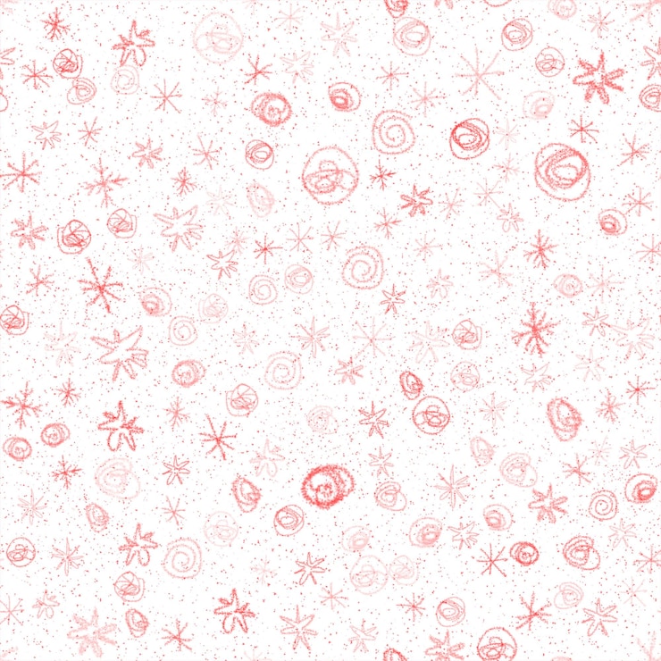 Foto hand getekende sneeuwvlokken kerstmis naadloze patroon. subtiele vliegende sneeuwvlokken op de achtergrond van krijtsneeuwvlokken. verbazingwekkende krijt handgetekende sneeuw overlay. betoverende decoratie van het vakantieseizoen.